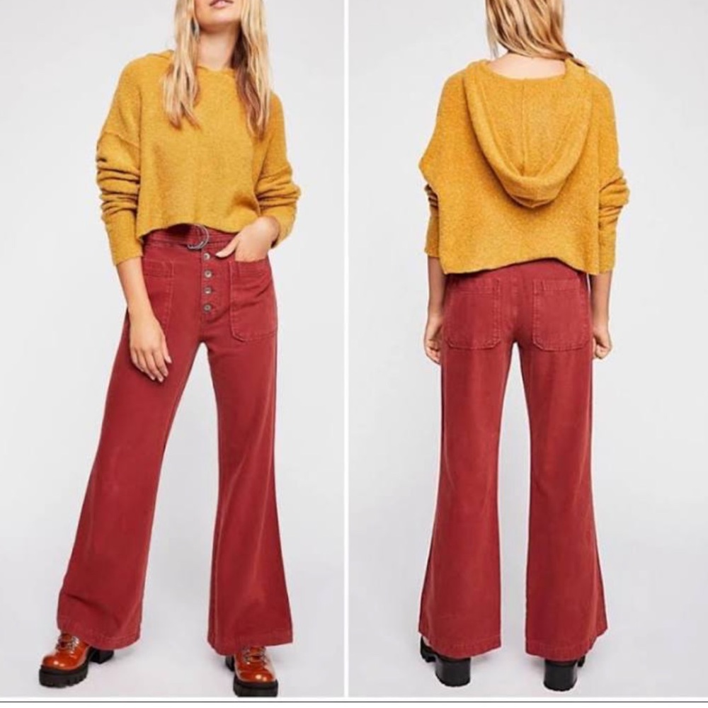 NWT Free People Corin Mod Slim Flare Pants sz 12